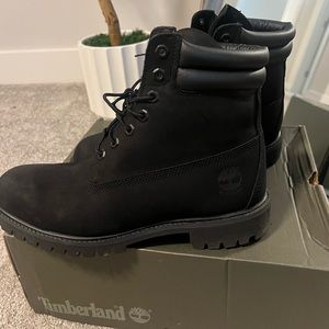 Timberland men’s waterproof black nubuck boots